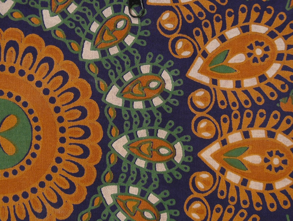 Boho Navy Cotton Shoulder Bag with Mandala Print