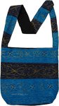 Lapis and Ebony Handbag with Beads And Thread Embroidery