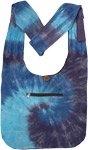 Cosmic Tide Blue Tie Dye Cotton Shoulder Bag