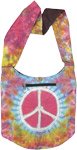 Peace Sign Tie Dye Cotton Hippie Cross Body Bag