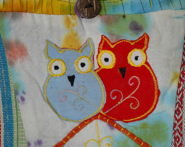 Hippie Owls Colorful Cotton Mini Shoulder Bag