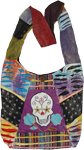 Skull and Flowers Hippie Peace Cotton Bag