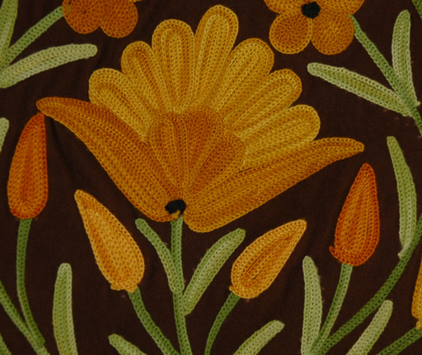Earth Lovers Floral Brown Suede Laptop Bag