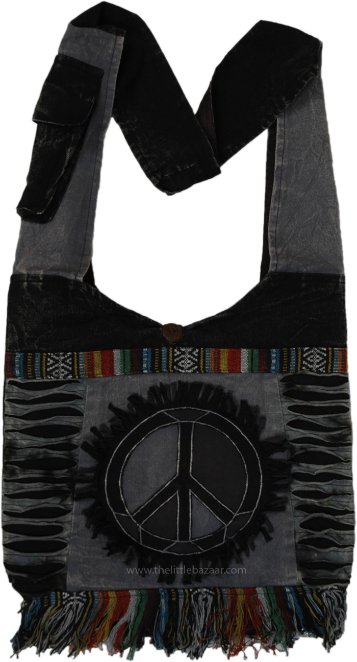 The Witchy Hippie Peace Shoulder Hobo Bag