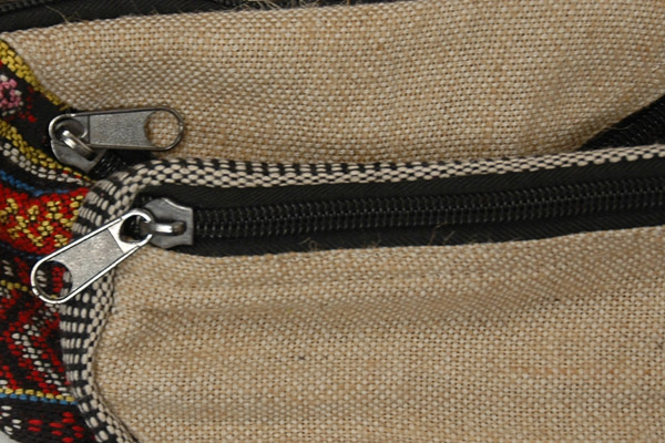 Sandy Beige Cotton and Burlap Fanny Bag