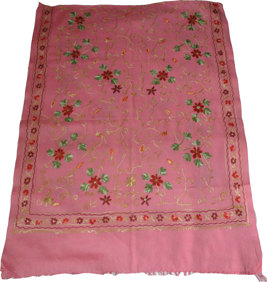 Embroidered Stole in Pink