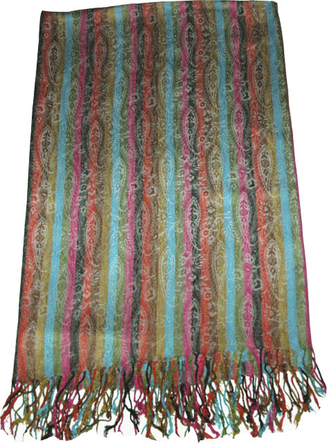 Bohemian Multi-Color Stripes Stole/ Shawl