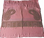 Pink Shawl Scarf with Jamawar Print