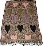 Green Mauve Jamawar Shawl Stole w/ Sequin