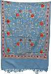 Hippie Blue Embroidered Stole