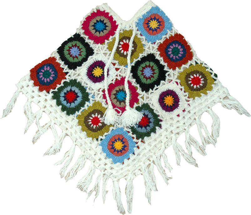 White Crochet Poncho