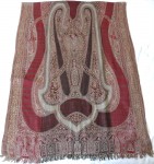 Maroon Paisley Jamawar Stole with Sequin