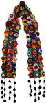 Black Crochet Colorful Floral Scarf