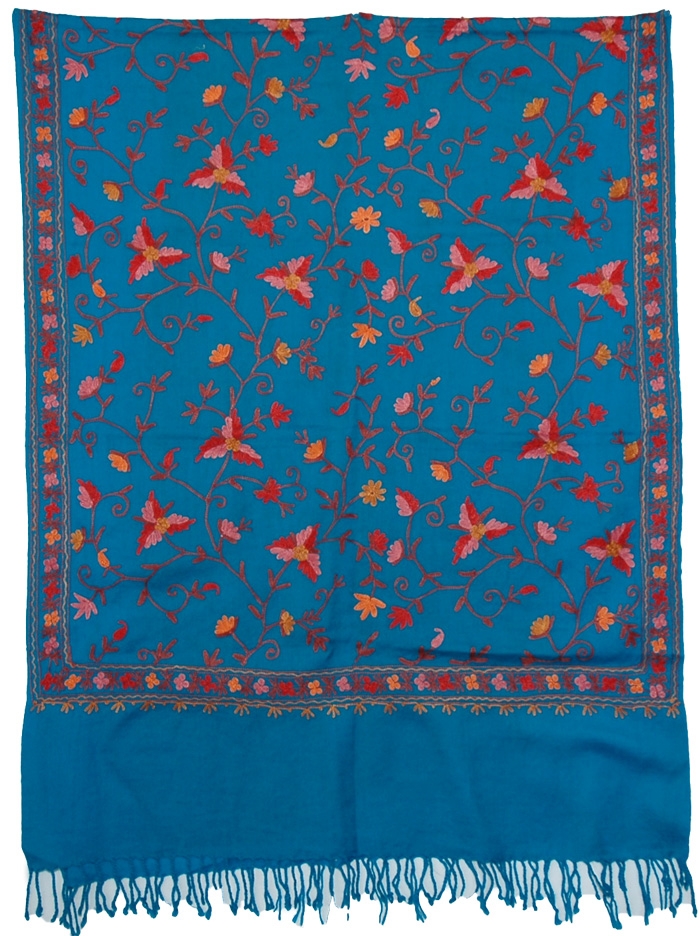 Allports Floral Embroidered Shawl