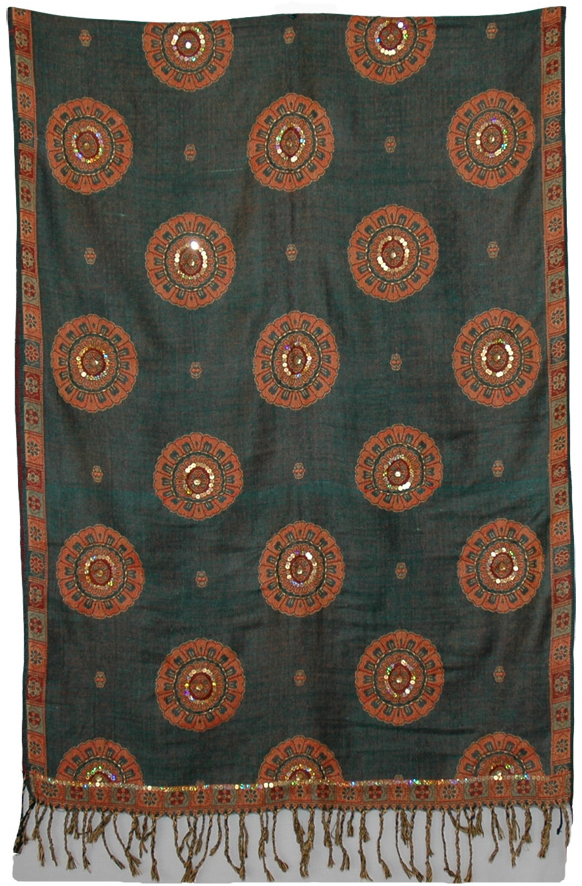 Timber Green Floral Shawl Stole