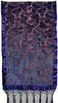 Embossed Velvet Royal Blue Victorian Scarf [2672]