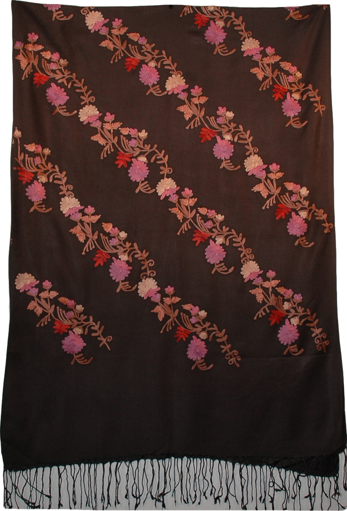 Zambezi Floral Embroidered Shawl