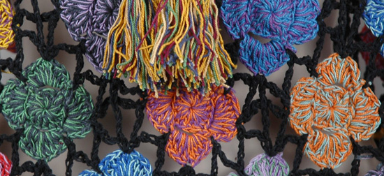 Black Handwoven Fashion Crochet Poncho