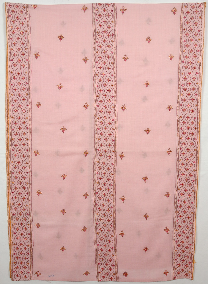 Azalea Hand Embroidery Pink Shawl Stole