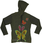 Colorful Cotton Jacket Butterfly Hood and Pockets [3676]