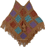 Patchwork Boho Crochet Fringe Poncho