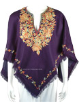 Bossanova Blue Winter Fashion Ethnic Wool Poncho