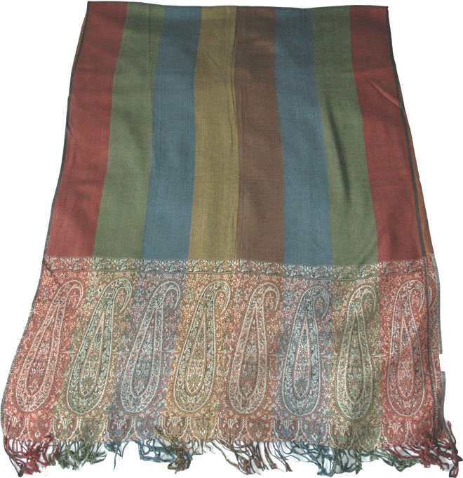 Reversible Jamawar Stole Shawl Scarf