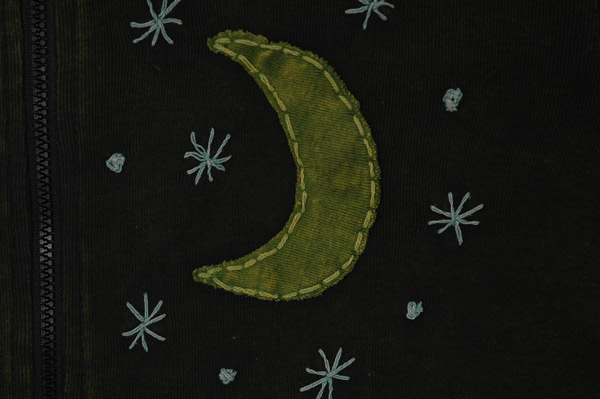 Crescent Moon Celestial Boho Hooded Zip Jacket