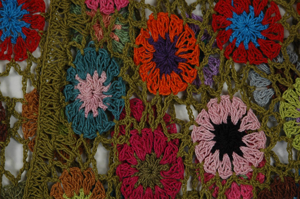 Olive Garden Blooms Crochet Poncho Stole