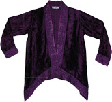 Persian Plum Velvet Open Front Soft Jacket