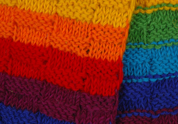 Rainbow Hand Knitted Woolen Long Neck Scarf