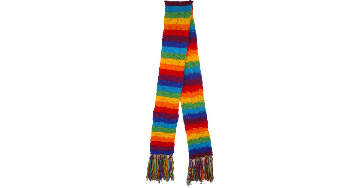 Winter Rainbow scarf Unisex multicolored knitted odd man woman Full neck scarf Wool Long colorful scarf Neck warmer Warm voluminous necklace
