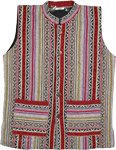 Unisex Boho Jacket with Multicolored Striped pattern in Dari Fabric [8005]