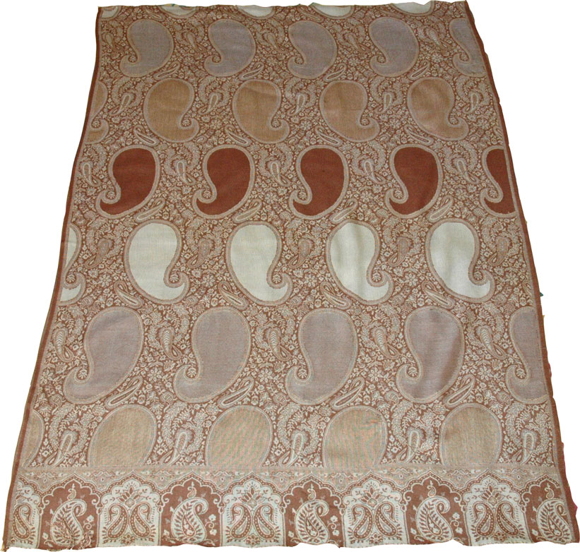 Brown Jamawar Wrap Stole