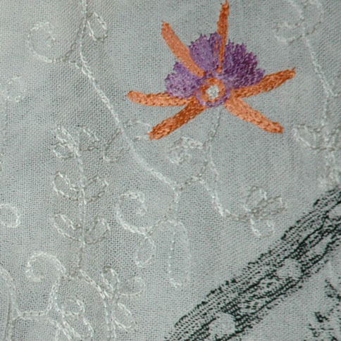 Printed Embroidered Wrap Shawl