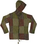 Bark and Green Striped Jacket Shirt [9602]
