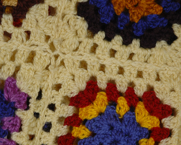 70s Hand Crochet Country Sweater Cardigan