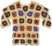 Crochet Patch Sweater in Multicolor [9680]