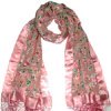 Satin Pink Delight Fringed Scarf