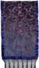 Royal Blue Charade Velvet Scarf Wrap with Beads