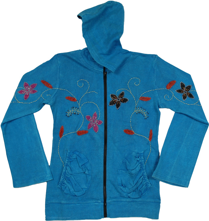 Boho Bahama Floral Hooded Jacket