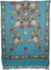 Blooms Woolen Turquoise Stole