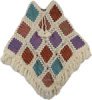 White Givry Fall Crochet Cotton Wool Poncho
