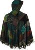 Emerald Waters Upcycled Patchwork Hooded Poncho