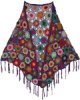 Purple Meadow Floral Crochet Poncho Stole