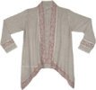 Beige Flowy Embroidered Boho Hippie Duster Kimono