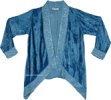 Peacock Velvet Open Front Luxurious Jacket