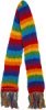 Hand Knit Pure Wool Rainbow Scarf Fleece Lined