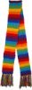 Hand Knit Pure Wool Rainbow Scarf Fleece Lined