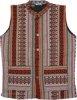 Fleece Lined Hippie Winter Unisex Vest with Front Pockets